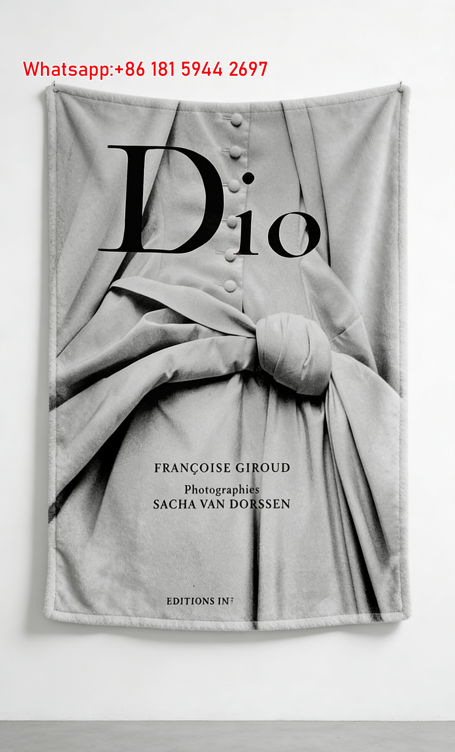 Dior Black White Dress Book Cover Flannel Sofa Throw Blanket D378